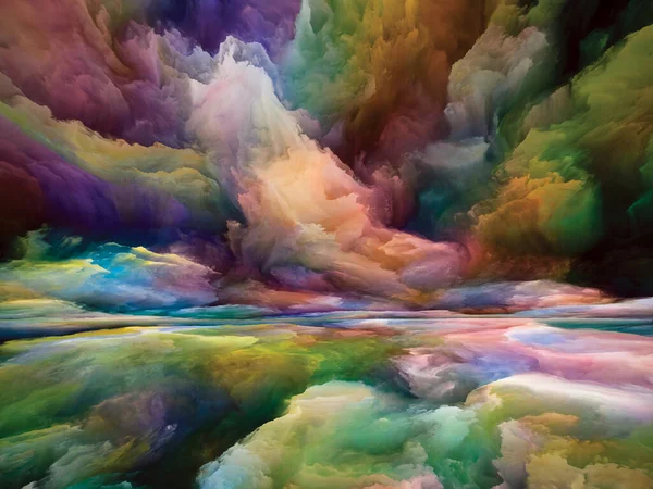 Přechod Krajinu Série Color Dreams Vzájemné Působení Barev Textur Gradientních — Stock fotografie