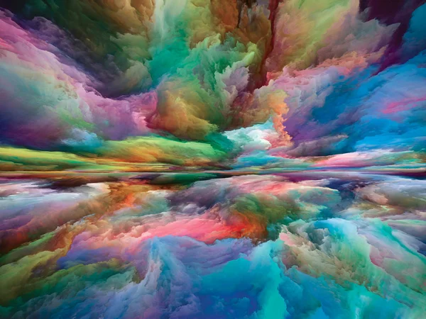 풍경의 컬러드림 시리즈 설계와 관련된 페인트 구름의 혼합물 — 스톡 사진