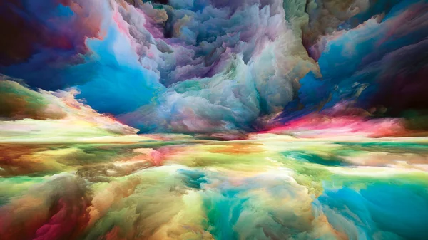Paisaje Multicolor Serie Sueños Color Composición Pintura Texturas Nubes Gradiente — Foto de Stock