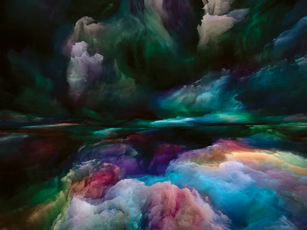 楽園の風景 色夢シリーズ 内側の世界 想像力 芸術とデザインの主題のための塗料 テクスチャとグラデーション雲のグラフィック構成 — ストック写真