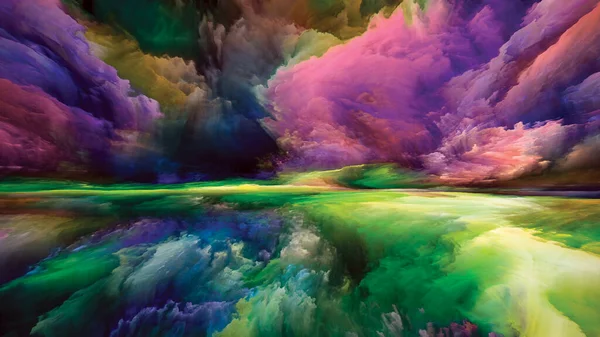 Paisaje Mágico Serie Sueños Color Disposición Creativa Pintura Texturas Nubes —  Fotos de Stock