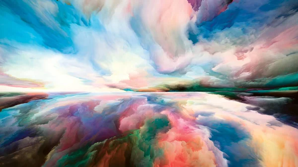 Paisaje Mágico Serie Sueños Color Disposición Creativa Pintura Texturas Nubes — Foto de Stock