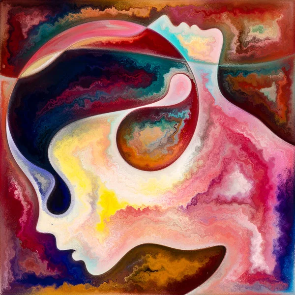 Gespenstische Gedanken Colors Serie Künstlerische Abstraktion Aus Menschlichen Silhouetten Kunsttexturen — Stockfoto