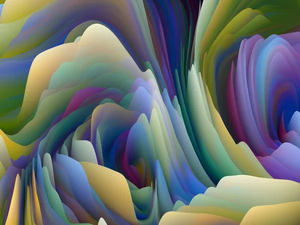 Twisted Tints 维波系列 令人赏心悦目的旋转彩色纹理构图 艺术创作 创作和设计作品随机湍流的三维渲染 — 图库照片