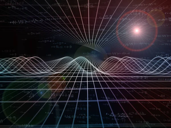 Formula Space series. Digital grids, lights and math equations composition on the subject of science, mathematics and education.