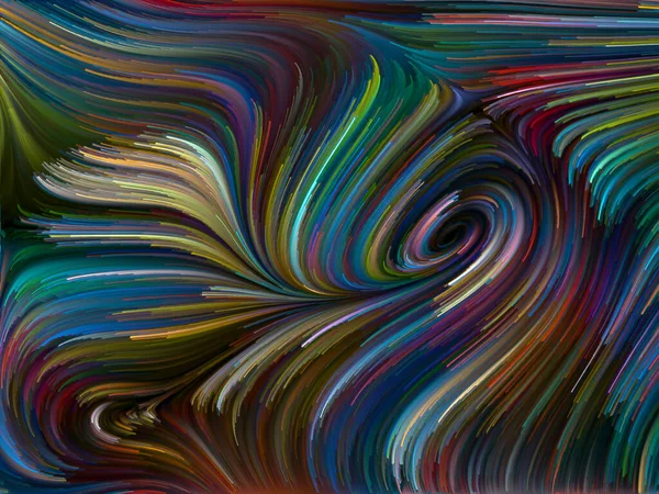 Color Swirl Serie Künstlerischer Hintergrund Aus Bunten Bewegungen Von Spektralfasern — Stockfoto