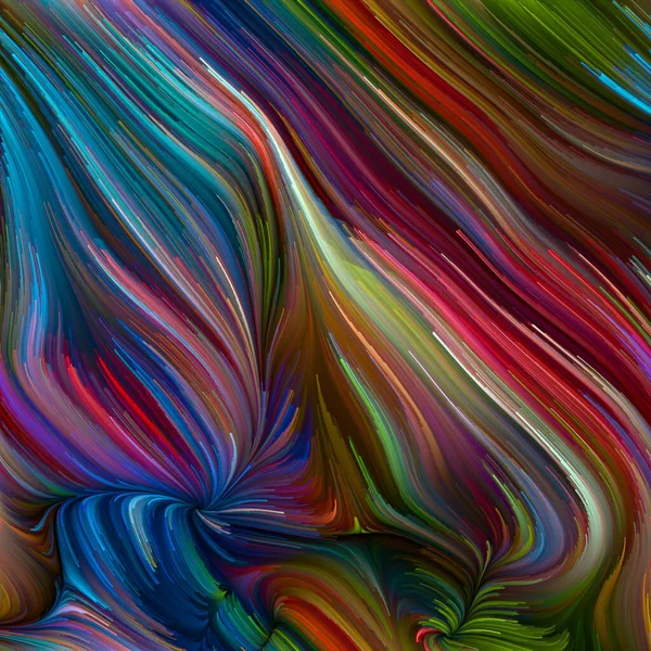 Série Color Swirl Arrangement Abstrait Mouvement Coloré Des Fibres Spectrales — Photo