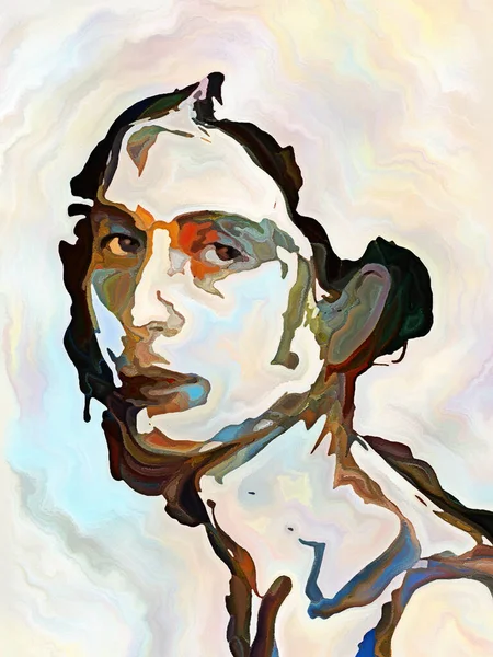 Couleurs Série Shade Éléments Peinture Portrait Féminin Sur Sujet Individualité — Photo