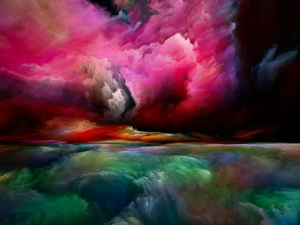 スペクトル雲 現実逃避シリーズ 風景画 想像力 創造性と芸術の作品のためのシュールな日の出の色とテクスチャの背景デザイン — ストック写真