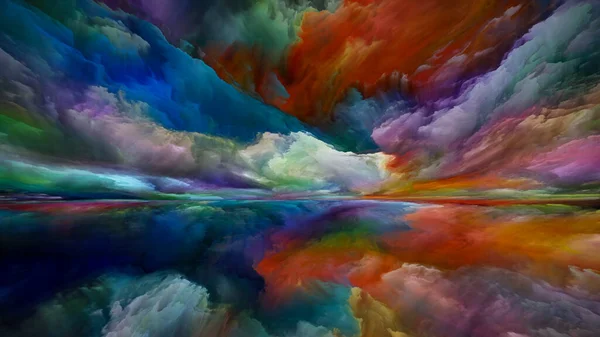 Widok Kolor Seria Ucieczka Rzeczywistości Tło Surrealistycznego Zachodu Słońca Kolory — Zdjęcie stockowe