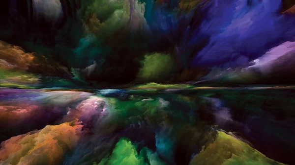 Paisaje Imaginación Serie Sueños Color Fondo Pintura Texturas Nubes Gradiente — Foto de Stock