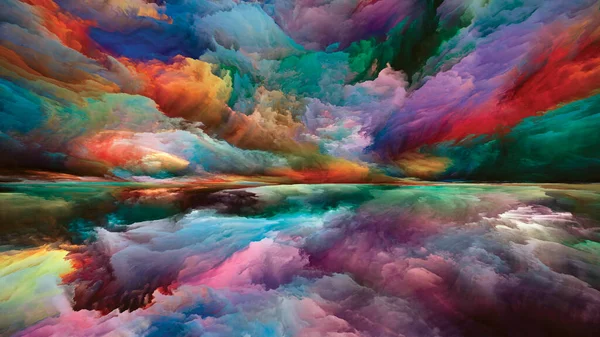 Matemática Paisagem Ver Série Never World Interação Cores Texturas Nuvens — Fotografia de Stock