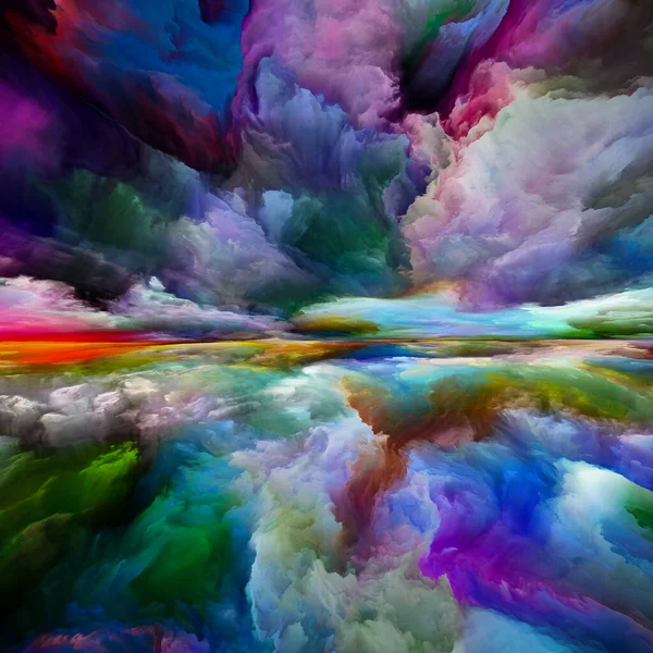 Regenbogenaufklärung Flucht Die Realität Zusammenspiel Von Surrealen Sonnenaufgangsfarben Und Strukturen — Stockfoto