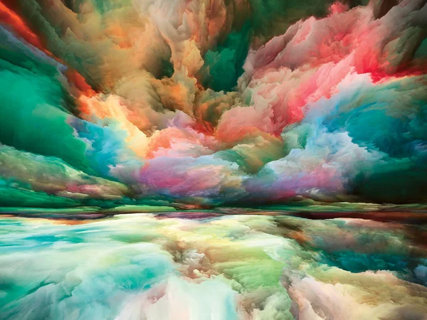Paisaje Imaginación Serie Sueños Color Composición Fondo Pintura Texturas Nubes —  Fotos de Stock