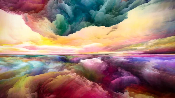 Regenbogenlandschaft Serie Color Dreams Abstrakte Komposition Von Farbe Texturen Und — Stockfoto