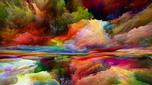 Multicolor Landskap Att Never World Serien Sammansättning Färger Texturer Och — Stockfoto