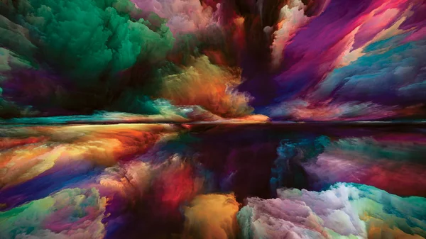 Dreamland Landscapes Mind Series Abstract Background Bright Paint Motion Gradients — Stock Photo, Image