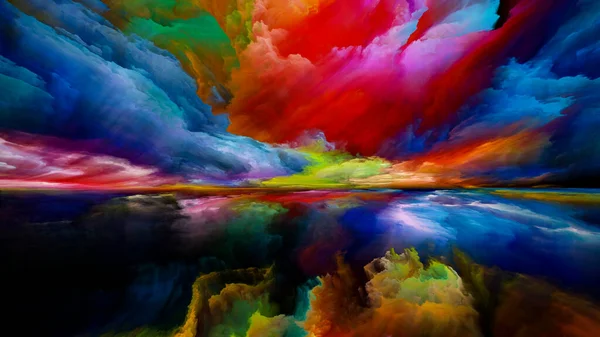Φασματικά Σύννεφα Απόδραση Στη Σειρά Πραγματικότητα Σχεδιασμός Φόντου Σουρεαλιστικού Ηλιοβασιλέματος — Φωτογραφία Αρχείου