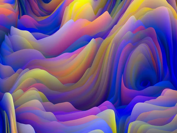 Chaotisch Oppervlak Dimensionale Golf Serie Abstract Arrangement Van Wervelende Kleur — Stockfoto