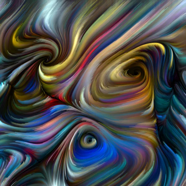 彩色漩涡系列 光谱纤维在生命 创造力和艺术中的五彩斑斓运动的相互作用 — 图库照片