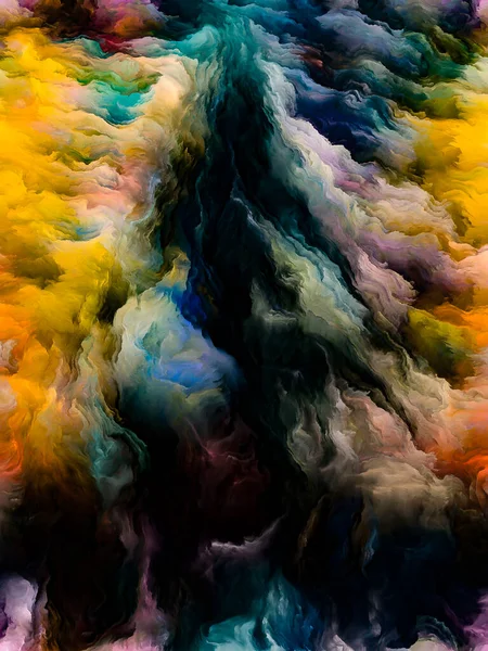 라이브 시리즈 창의성 예술을 상징하기 캔버스 위에서 색깔의 프랙탈 페인트로 — 스톡 사진