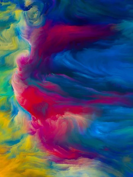 Color Swirl Series Abstract Arrangement Colorful Motion Liquid Paint Canvas — Stock Photo, Image