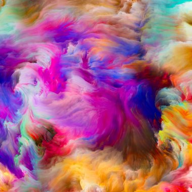 Renkli girdap serisi. Yaşam, yaratıcılık ve sanat teması üzerine tuvalin üzerindeki sıvı boyanın renkli hareketinin bileşimi