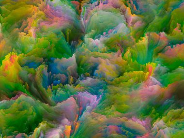 Organik tuval serisi. Hayattaki ve sanattaki yaratıcılıkla kavramsal ilişkili renkli ve detaylı dokuların görüntüsü