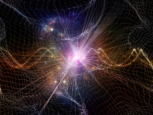 Шум Космоса Рендеринг Искаженных Фрактальных Сетей Световых Сигнальных Синусов Предмет — стоковое фото