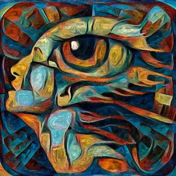 Inner Eye Series Surreal Female Portrait Rendered Abstract Painting Style — Stock Photo, Image