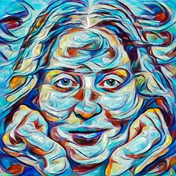 Serie Para Colorear Fondo Compuesto Por Rostro Humano Colores Pintura — Foto de Stock