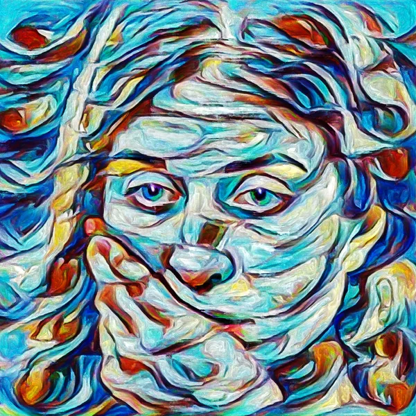 Серия Раскрасок Фон Состоящий Человеческого Лица Цветов Краски Проектов Уме — стоковое фото