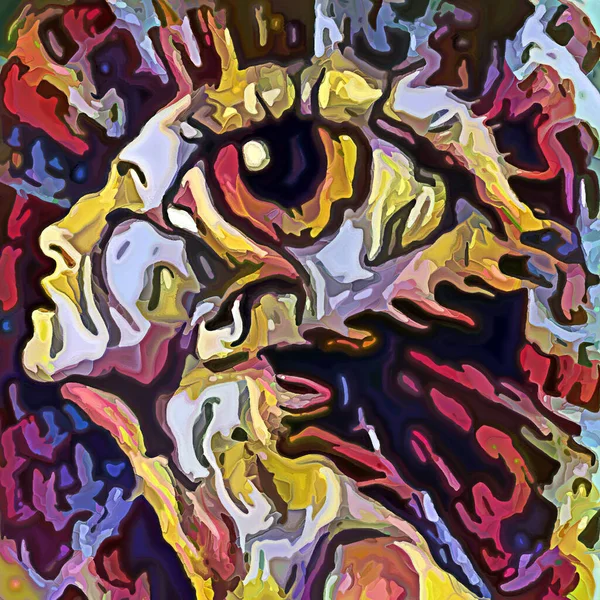 Фрагментационный Портрет Абстрактный Человеческий Портрет Цветными Нашивками Тему Внутреннего Мира — стоковое фото
