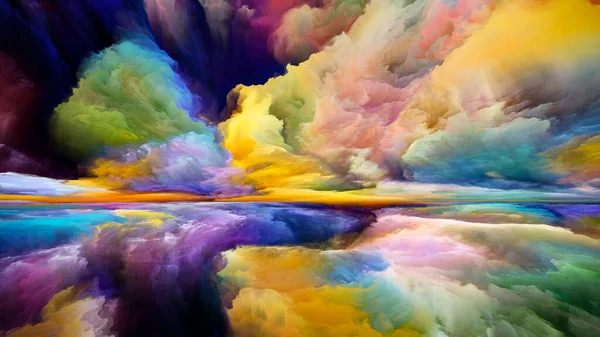 Rainbow Landscape Seeing Never World Series Abstract Composition Colors Textures — Stock Photo, Image