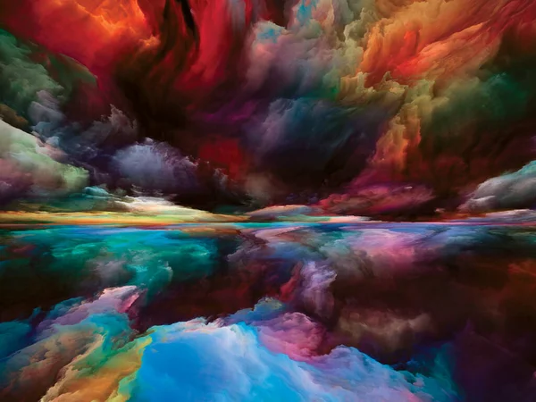 Regenboog Landschap Kleur Dromen Serie Achtergrond Bestaande Uit Verf Texturen — Stockfoto