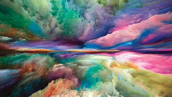 Landscape Magic Color Dreams Series Image Paint Textures Gradient Clouds — Stock Photo, Image