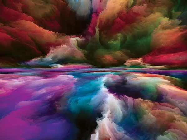 Paisaje Del Arco Iris Serie Sueños Color Composición Abstracta Pintura —  Fotos de Stock