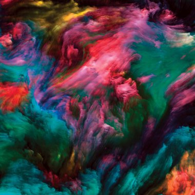 Renkli girdap serisi. Yaşam, yaratıcılık ve sanat konuları için tuvalin üzerindeki sıvı boyanın renkli hareketinin bileşimi