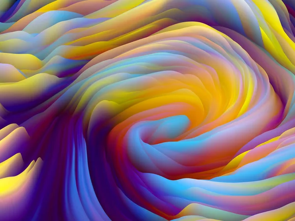 シネスの織物 次元波シリーズ 渦巻くカラーテクスチャの背景デザイン アート 創造性 デザインに関する作品のためのランダム乱流の3Dレンダリング — ストック写真