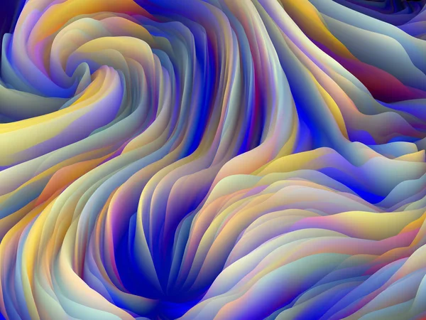 シネスの織物 次元波シリーズ 渦巻くカラーテクスチャの背景デザイン アート 創造性 デザインに関する作品のためのランダム乱流の3Dレンダリング — ストック写真