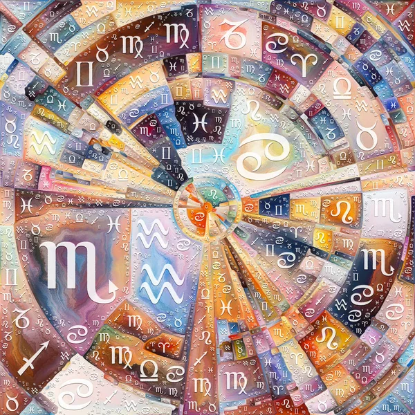 Craft Astrology Inglês Pintura Colorida Abstrata Disco Raios Arcos Cor — Fotografia de Stock