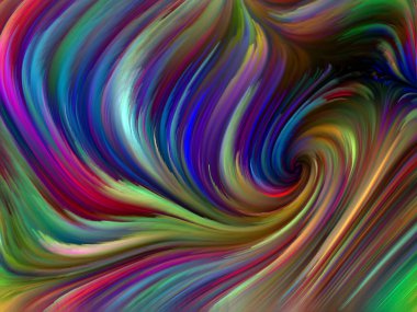 Renkli girdap serisi. Yaşam, yaratıcılık ve sanat konuları için spektral liflerin renkli hareketlerinin yaratıcı düzenlenmesi