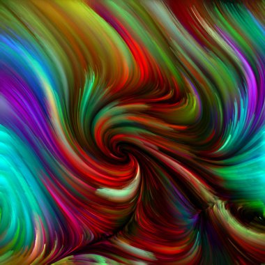 Renkli girdap serisi. Yaşam, yaratıcılık ve sanat için spektral liflerin renkli hareketlerinin etkileşimi