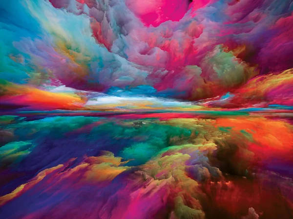 Paesaggio Immaginario Serie Color Dreams Sfondo Visivamente Accattivante Fatto Vernice — Foto Stock