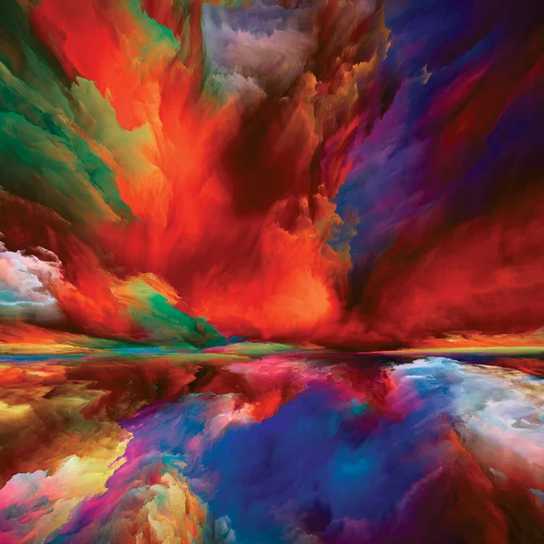 Spectral Land Color Dreams Series Arrangement Paint Textures Gradient Clouds — Stok fotoğraf