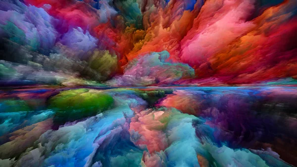 Multicolor Landskap Att Never World Serien Design Som Består Färger — Stockfoto