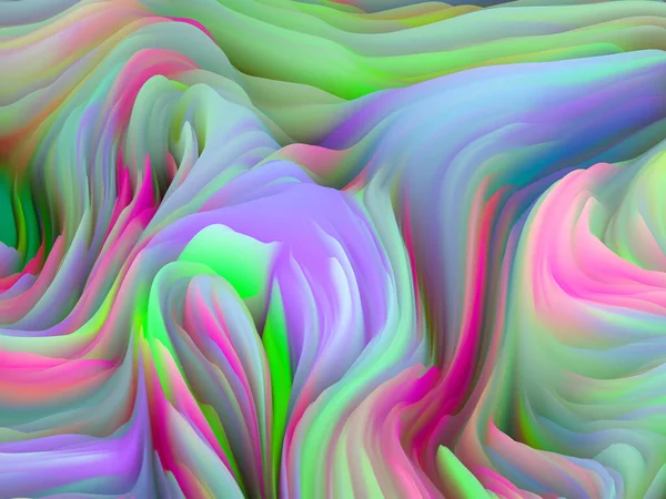 Verdraaide Oppervlakte Dimensionale Golf Serie Afbeelding Van Wervelende Kleur Textuur — Stockfoto