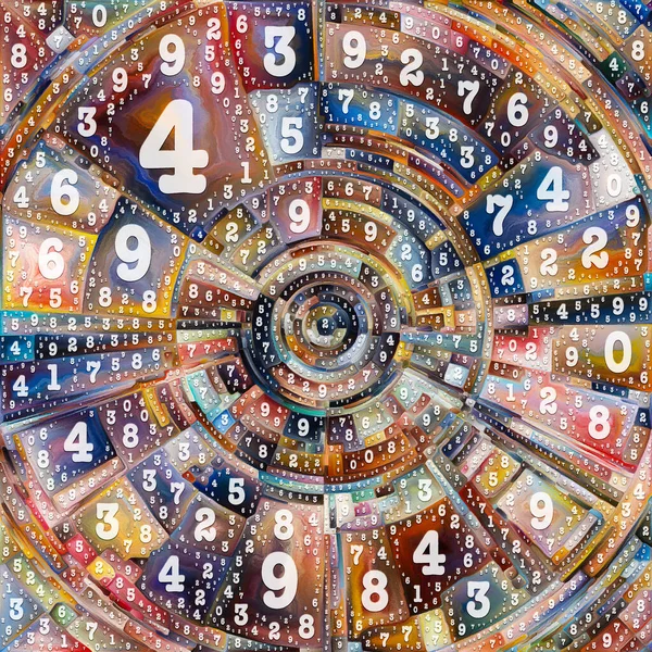 Pintura Pela Série Numbers Pintura Colorida Abstrata Disco Raios Arcos — Fotografia de Stock