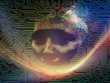 Yapay Zeka İzleme. Androidlerin yüzü, elektrik devresi ve yapay zeka, modern teknoloji ve bilgisayar konularındaki soyut ışıkların bileşimi. 3B Görüntü