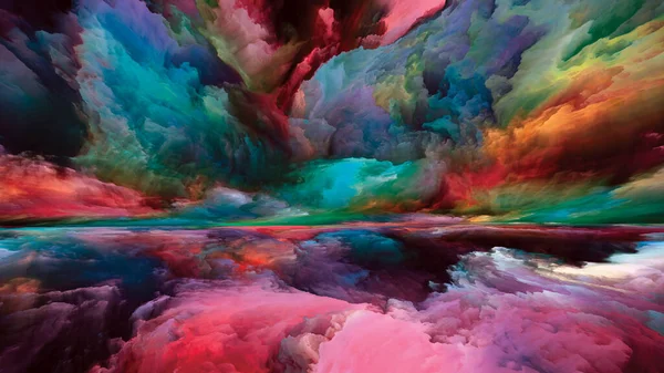 虹の風景 世界シリーズには登場しない 内側の生活 ドラマ アート デザインをテーマにした色 グラデーションの雲で構成されたデザイン — ストック写真